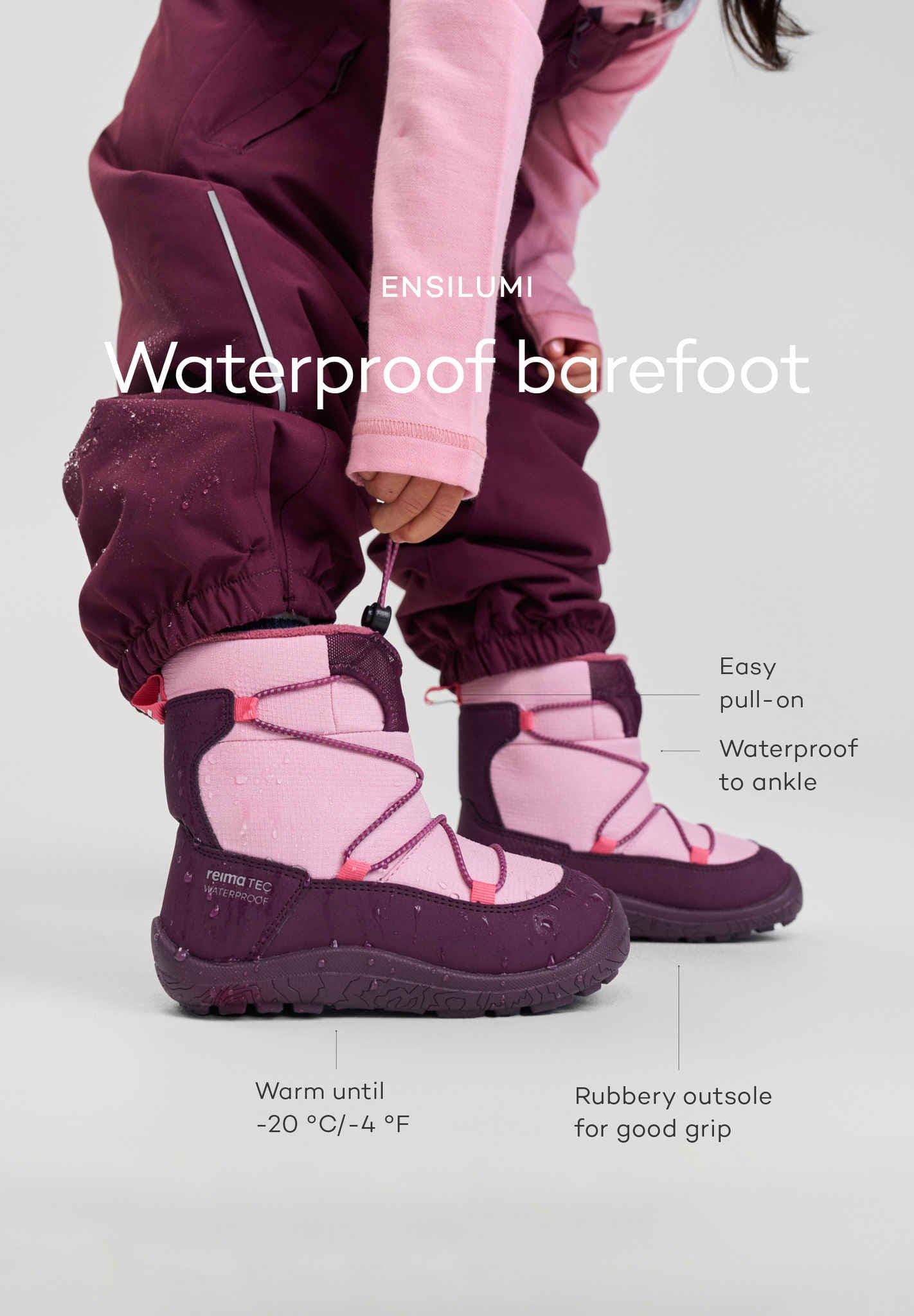 Kids' barefoot winter boots Ensilumi Kids Shoes