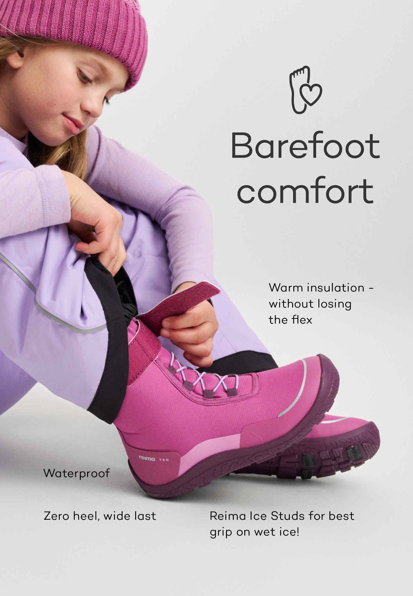 Kinder-Barfuß-Winterstiefel Talvella Junior Winter 